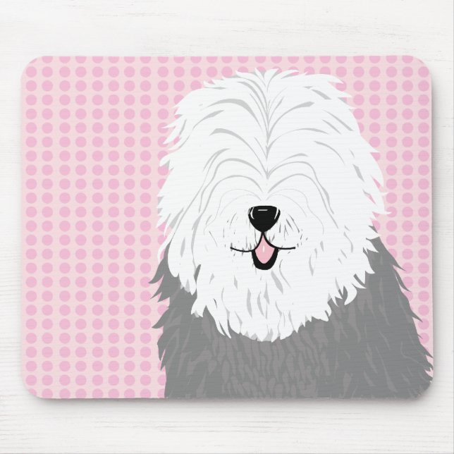 Old English Sheepdog (with covered eyes) Mouse Pad (Front)