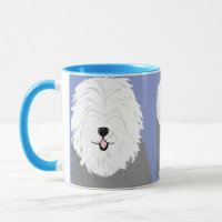 Old English Sheepdog (with covered eyes)