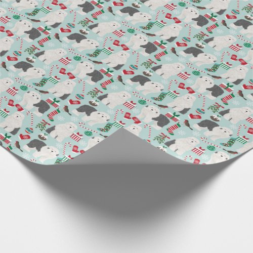 Old English Sheepdogs Christmas wrapping paper