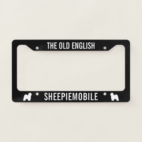 Old English Sheepdogs SHEEPIEMOBILE Custom License Plate Frame