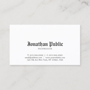 Old English Style Nostalgic Look Professional Chic Business Card