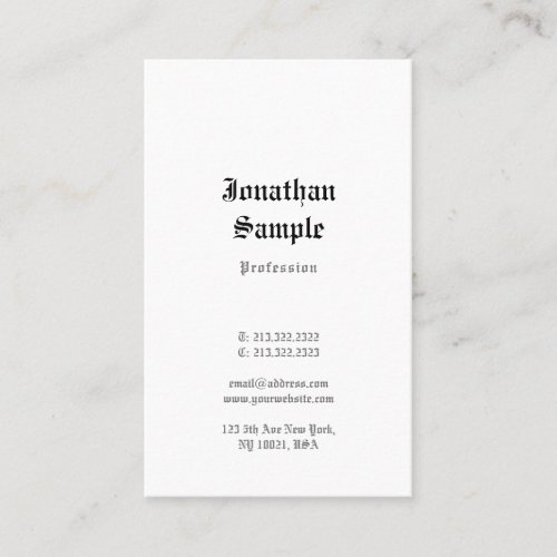 Old English Text Nostalgic Classic Look Template Business Card