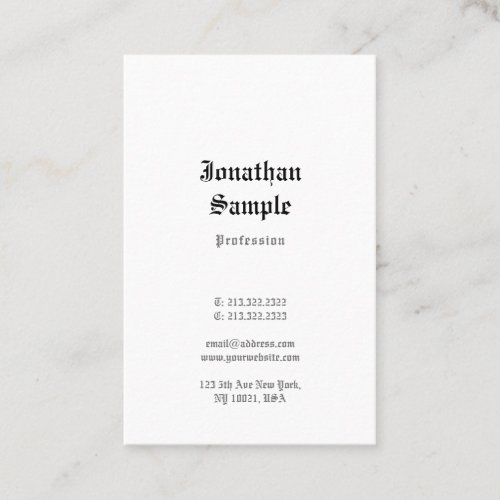 Old English Text Nostalgic Template Cool Classic Business Card