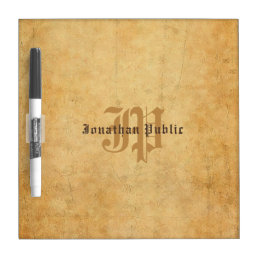 Old English Text Vintage Calligraphy Monogram Dry Erase Board