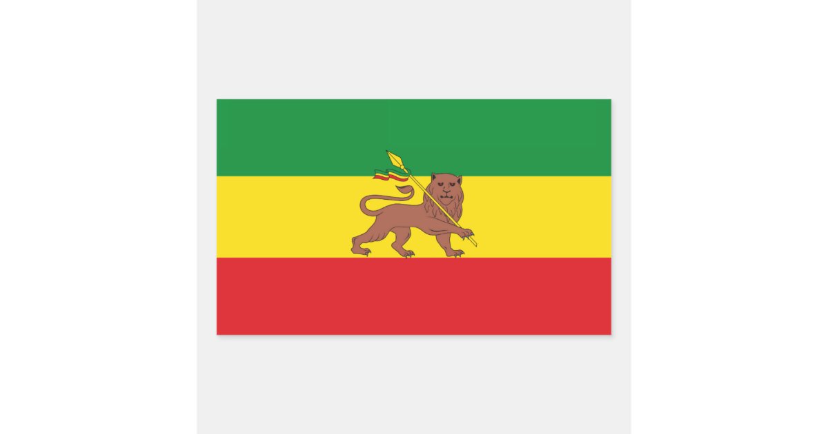 Old Ethiopian flag Rectangular Sticker Zazzle