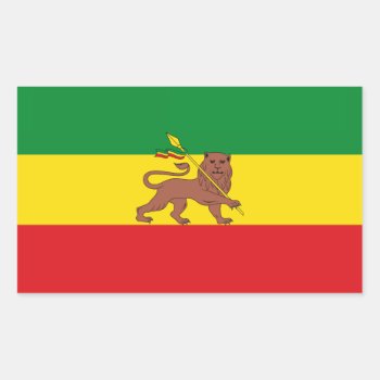 Old Ethiopian Flag Rectangular Sticker by WorldOfHistory at Zazzle