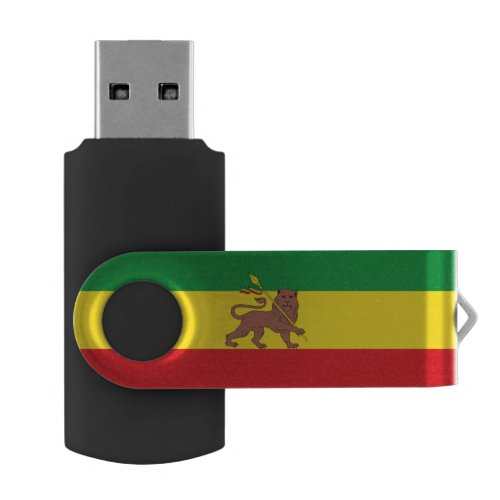 Old Ethiopian flag USB Flash Drive