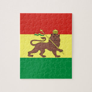 Old Ethiopian Flag with Lion of Judah Jigsaw Puzzle