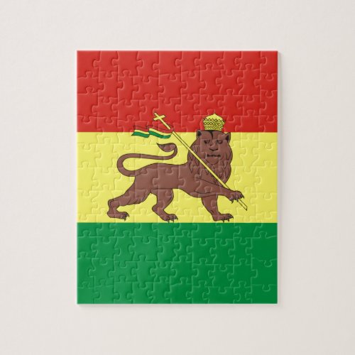 Old Ethiopian Flag with Lion of Judah Jigsaw Puzzle