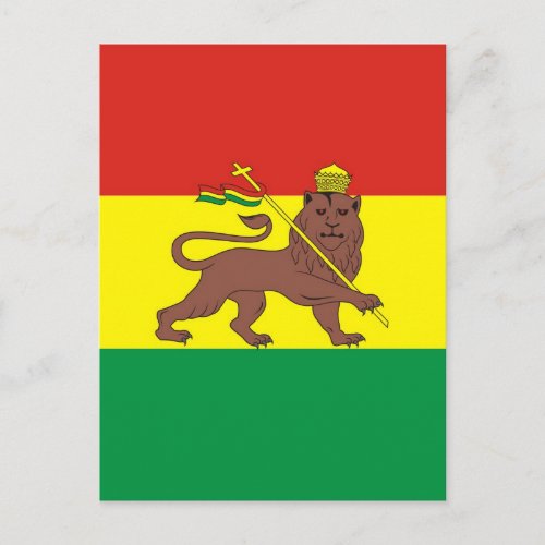 Old Ethiopian Flag with Lion of Judah Postcard