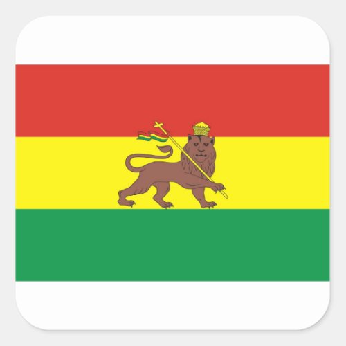 Old Ethiopian Flag with Lion of Judah Square Sticker