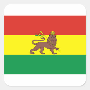 Old Ethiopian Flag with Lion of Judah Square Sticker