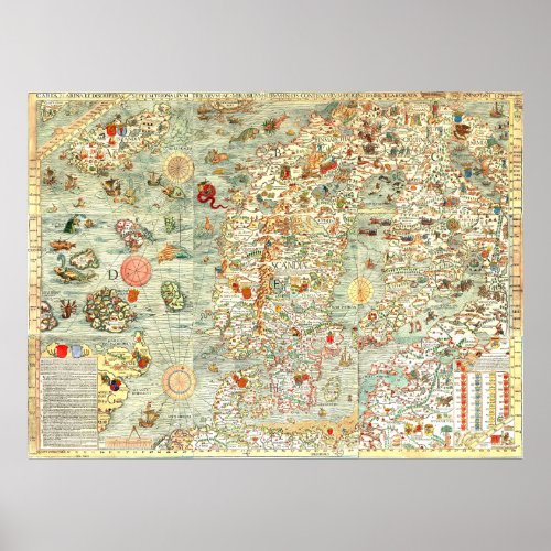 Old Europe Fun Map Poster