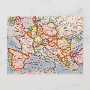 Old Europe map Postcard