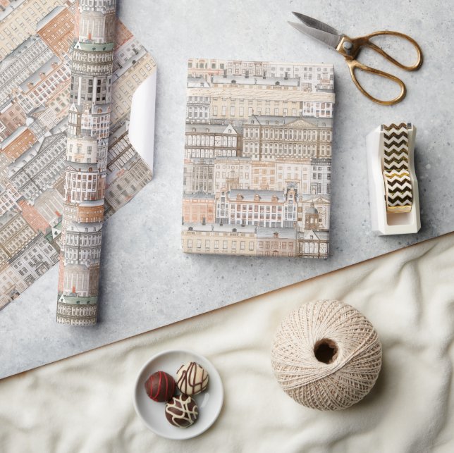 Old European Buildings  Wrapping Paper (Crafts)