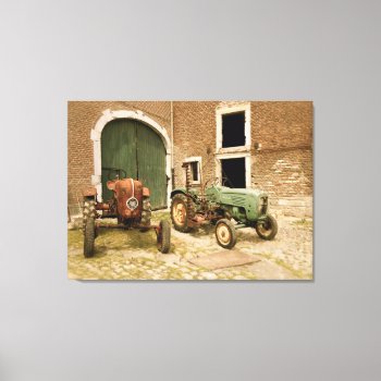 Old European Tractors Canvas Print by Tractorama at Zazzle