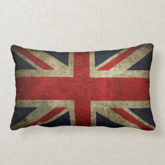 Old Faded UK British Union Jack Flag Pillow