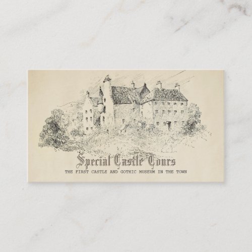 Old Fairy Tale Castle Vintage Charm Enchanted Business Card