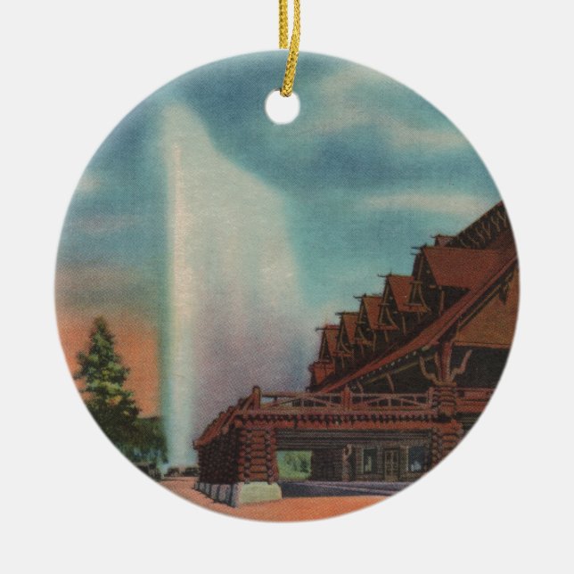 Old Faithful Ceramic Ornament (Front)