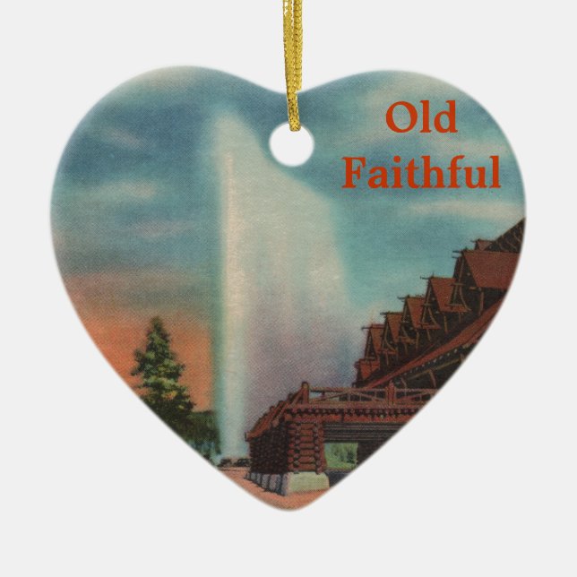 Old Faithful Ceramic Ornament (Front)