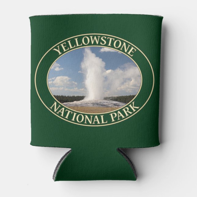 Old Faithful Geyser at Yellowstone National Park Can Cooler (Front)