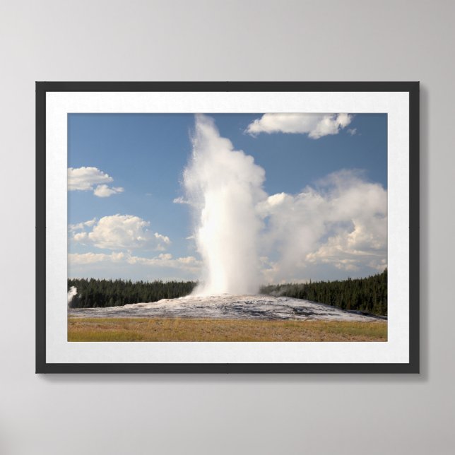 Old Faithful Geyser at Yellowstone National Park Framed Art (Framed Front)