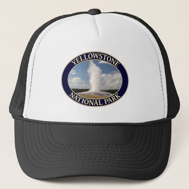Old Faithful Geyser at Yellowstone National Park Trucker Hat (Front)