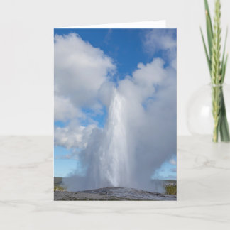 Old Faithful Geyser Folded Greeting Card
