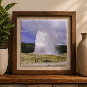 Old Faithful in Yellowstone National Park Ceramic Tile