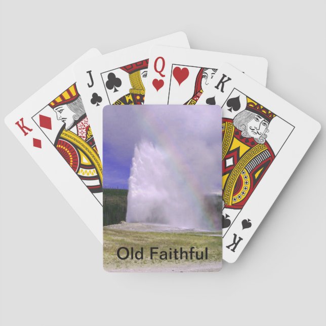 Old Faithful in Yellowstone National Park Poker Cards (Back)