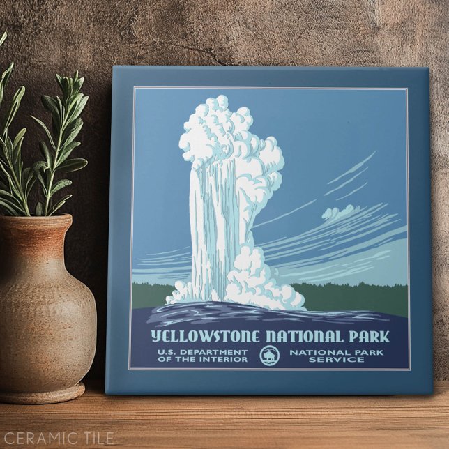 Old Faithful - Vintage Graphics Ceramic Tile (Custom Ceramic Tile)