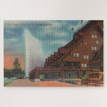 Old Faithful Yellowstone Large Puzzle by vintageamerican at Zazzle