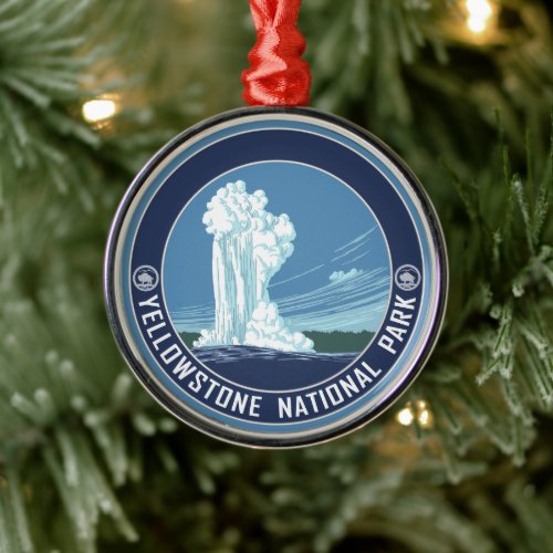 Old Faithful _ Yellowstone National Park Souvenir Metal Ornament