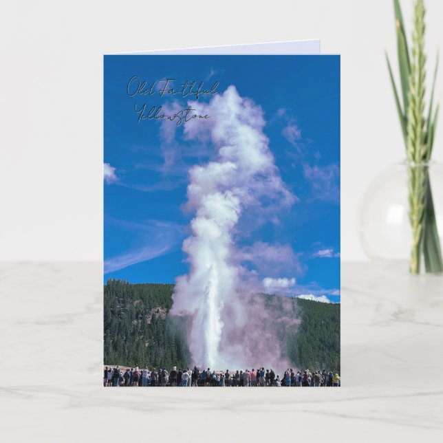 Old Faithful Yellowstone Park Personalize message  Card (Front)