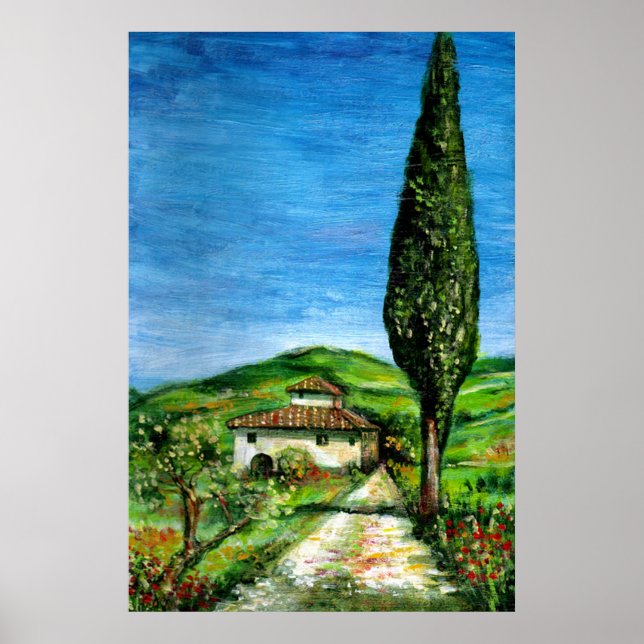Old farm house in Chianti -Tuscany Landscape Poster (Front)