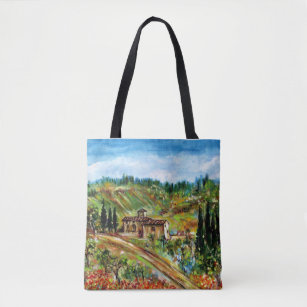 OLD FARM HOUSE IN TUSCANY LANDSCAPE TOTE BAG