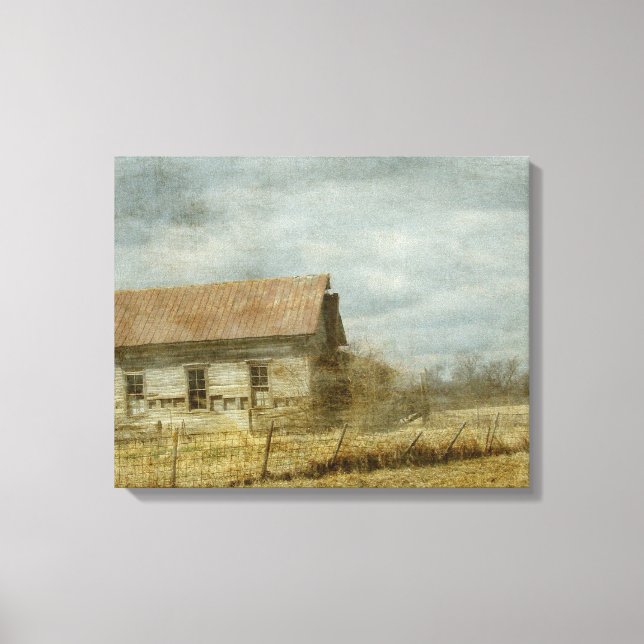 Old Farm in Sepia Canvas Print (Front)
