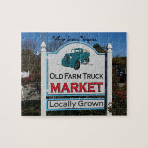 Old Farm Market, personalize with your text Jigsaw Puzzle