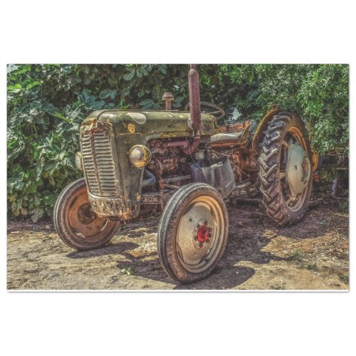 Old Farm Tractor 3 Vintage Decoupage Tissue Paper