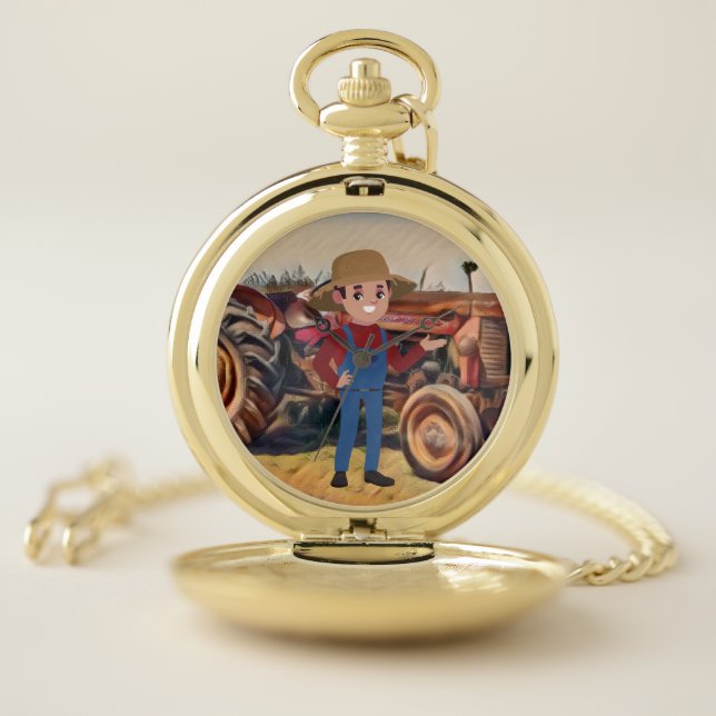 old farm tractor and a farmer   pocket watch (Inside)