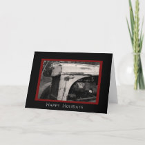 Old Farm Tractor Country Happy Holidays Card