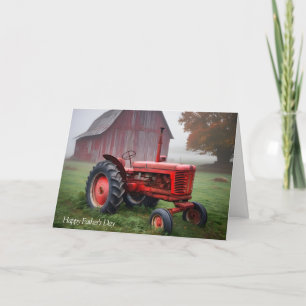 Old Farm Tractor For Father's Day Letterpress Thank You Card