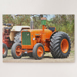 Old farm tractor, orange and green jigsaw puzzle