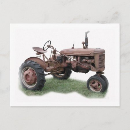 Old Farm Tractor Postcard