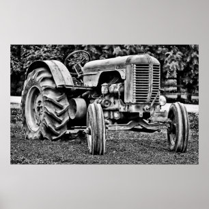 OLD FARM TRACTOR POSTER