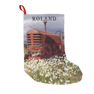 Old Farm Tractor Rustic Christmas Stocking