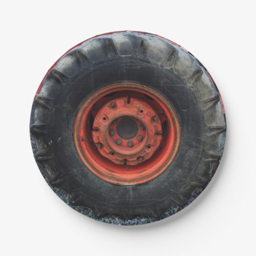 Old Farm Tractor Tire Paper Plates