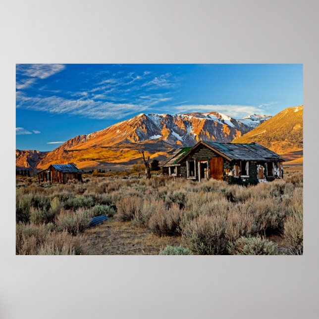 Old Farmhouse Along Hwy 395 In June Lake Poster (Front)