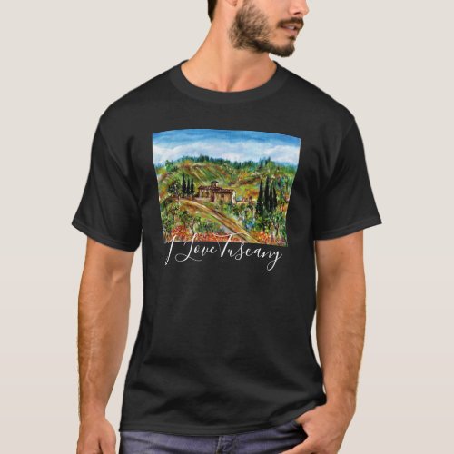 OLD FARMHOUSE AND OLIVE TREES IN TUSCANY LANDSCAPE T_Shirt