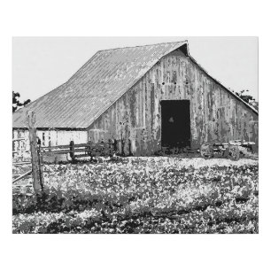 Old Farmhouse Barn Faux Wrapped Canvas Print